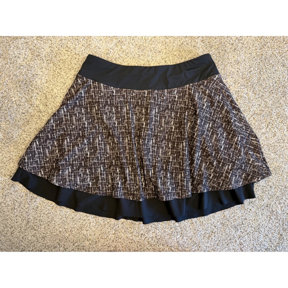 Calia Skort Womens Medium Black Cross Thatch Golf Athletic UPF 50+ NWT